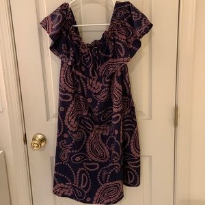 Primark size 14 paisley print off the shoulder dress, NWOT
